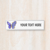 Bloem Saffier Vlinder Deurbordje (Voorkant)