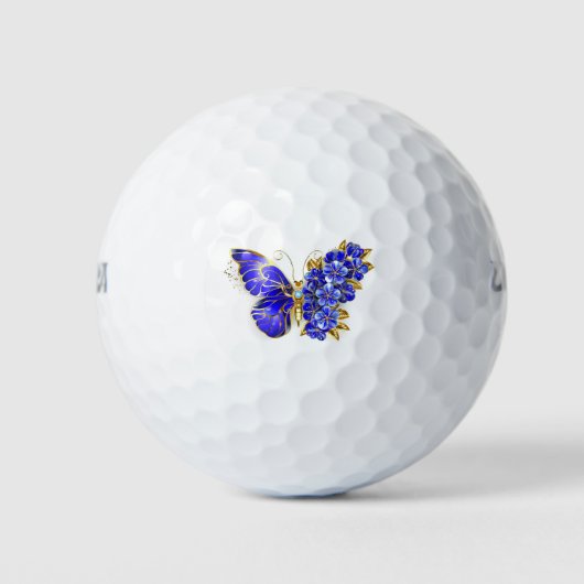 Bloem Saffier Vlinder Golfballen (Voorkant)
