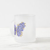 Bloem Saffier Vlinder Matglas Koffiemok (Voorkant links)