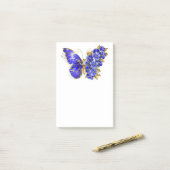 Bloem Saffier Vlinder Post-it® Notes (Op bureau)