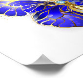 Bloem Saffier Vlinder Poster (Hoek)