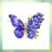 Bloem Saffier Vlinder Raamsticker (Vel 3)