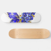Bloem Saffier Vlinder Skateboard (Horizontaal)