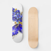 Bloem Saffier Vlinder Skateboard (Voorkant)