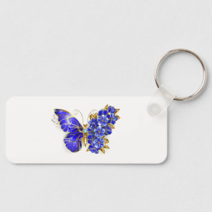 Bloem Saffier Vlinder Sleutelhanger