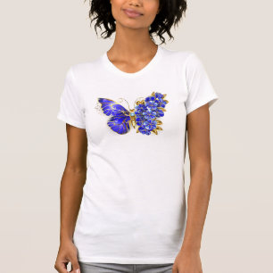 Bloem Saffier Vlinder T-shirt
