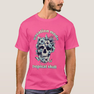 Bloem Schedel Tropische Zomer bloemen en vlinders T-shirt