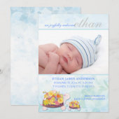 Bloem schildpadden Baby jongen geboorte aankondigi Aankondiging (Voorkant / Achterkant)