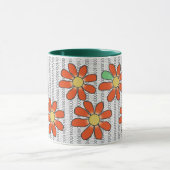 Bloem Sinaasappel Groen op Binaire Code Mok (Midden)