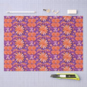 Bloem Sinaasappel Paarse en Wit 4 Tissuepapier (Craft)