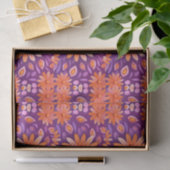 Bloem Sinaasappel Paarse en Wit 4 Tissuepapier (Geschenk)
