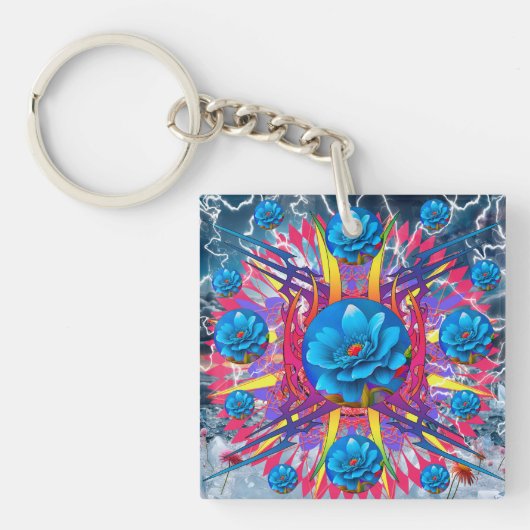 Bloem Ster Sleutelhanger (voorkant)