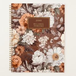  Bloem Stoffige Bruine Perzik Waterverf Bloem Planner