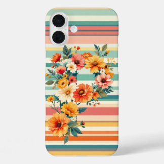 Bloem Strepen Retro (P) iPhone 16 Plus Hoesje