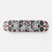 Bloem Tattoo Schedel Rozen Hart Skateboard Deck (Horizontaal)