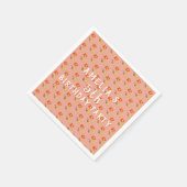 Bloem Tekening Patroon Meisje Verjaardagsfeest Servet (Hoek)