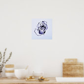 Bloem tekening poster (Keuken)