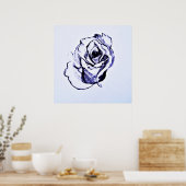 Bloem tekening poster (Keuken)