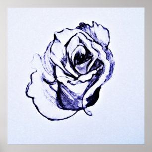 Bloem tekening poster