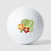 Bloem Tropisch lekt Hibiscus Hawaii rood Sinaasapp Golfballen (Voorkant)