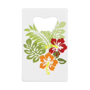 Bloem Tropisch lekt Hibiscus Hawaii rood Sinaasapp Kredietkaart Flessenopener