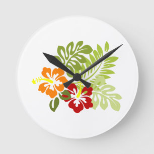 Bloem Tropisch lekt Hibiscus Hawaii rood Sinaasapp Ronde Klok