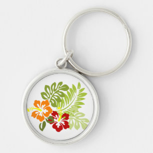 Bloem Tropisch lekt Hibiscus Hawaii rood Sinaasapp Sleutelhanger
