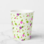 Bloem Tuin Dragonfly Papier Cups Servies Papieren Bekers (Achterkant)