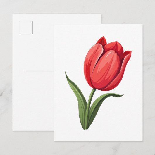 Bloem Tulp Briefkaart (Voorkant / Achterkant)