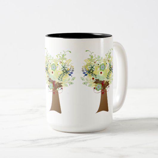 Bloem Tweekleurige Koffiemok (Voorkant rechts)