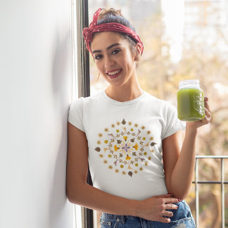 Bloem uit botanische cirkel van origineel kunstwer t-shirt