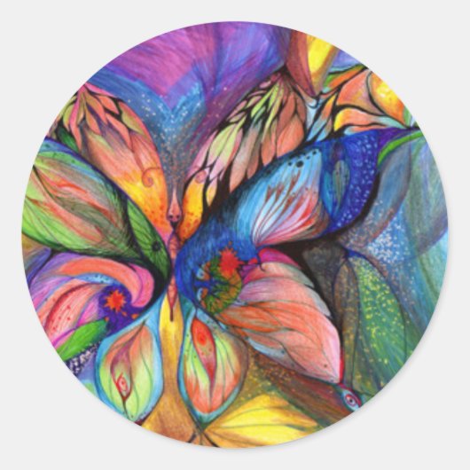 Bloem uit droamland ronde sticker (Voorkant)