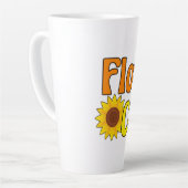 Bloem van 70-jarige kinderteugels latte mok (Linkerhoek)