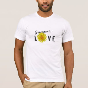 Bloem van de Liefde van de zomer de Gelukkige Gele T-shirt