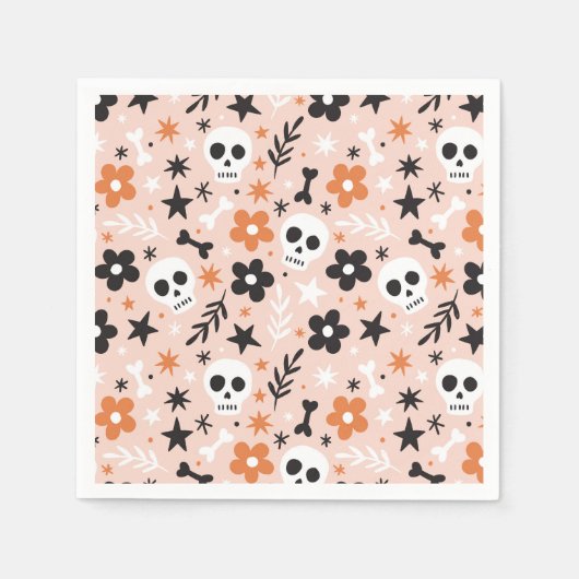 Bloem van de schedel servet (Voorkant)