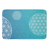 Bloem van het leven blauw / turquoise Badematte Badmat (Voorkant)