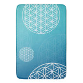 Bloem van het leven blauw / turquoise Badematte Badmat (Voorkant Verticaal)