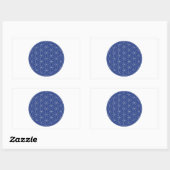 Bloem van het Leven Blauw Zilver Rechthoekige Sticker (Vel)