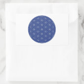 Bloem van het Leven Blauw Zilver Rechthoekige Sticker (Tas)