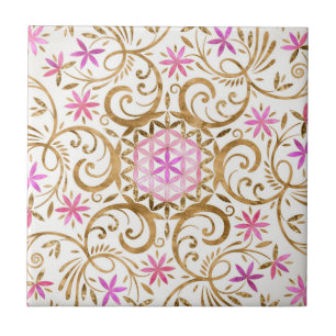 Bloem van het leven - bloeien mandala tegeltje