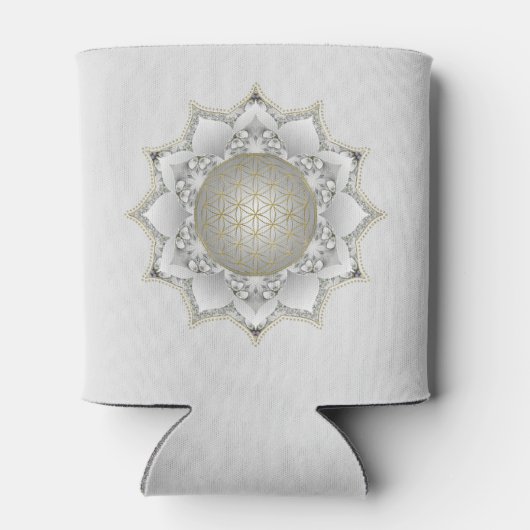 Bloem van het leven - bloesems Mandala 1 Blikjeskoeler (Achterkant)