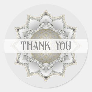 Bloem van het leven - bloesems Mandala 1 Ronde Sticker