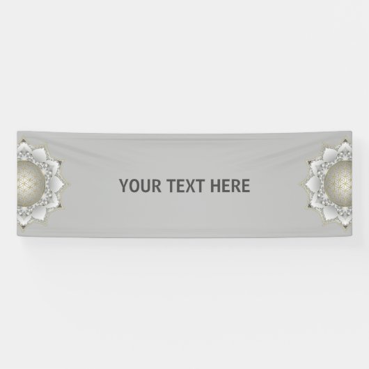 Bloem van het leven - bloesems Mandala 1 Spandoek (Horizontaal)