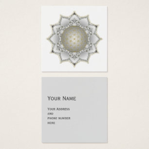 Bloem van het leven - bloesems Mandala 1 Vierkante Visitekaartjes