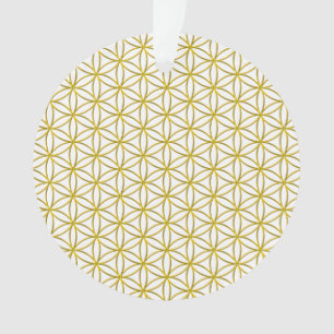 Bloem van het leven / Blume des Lebens - gouden pa Ornament