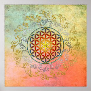 Bloem van het leven / Blume des lebens - Ornament  Poster