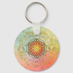 Bloem van het leven / Blume des lebens - Ornament  Sleutelhanger