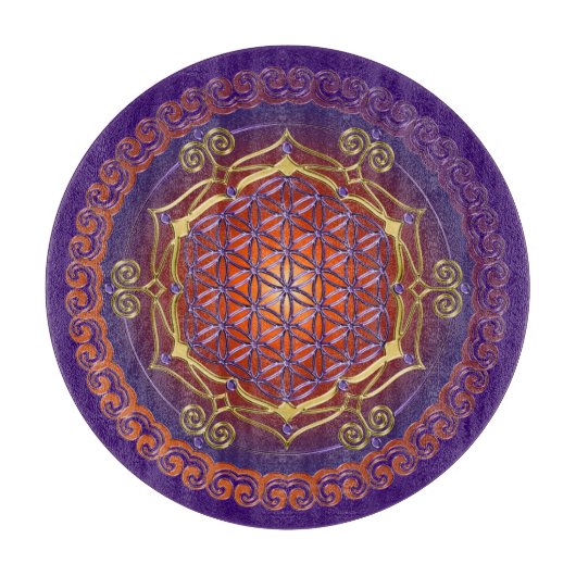 Bloem van het leven / Blume des lebens - Ornament Snijplank (Voorkant)