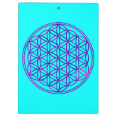 Bloem van het leven / Blume des Lebens - roze blau Klembord (Achterkant)