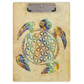 Bloem van het leven / Blume des Lebens - schildpad Klembord (Voorkant)